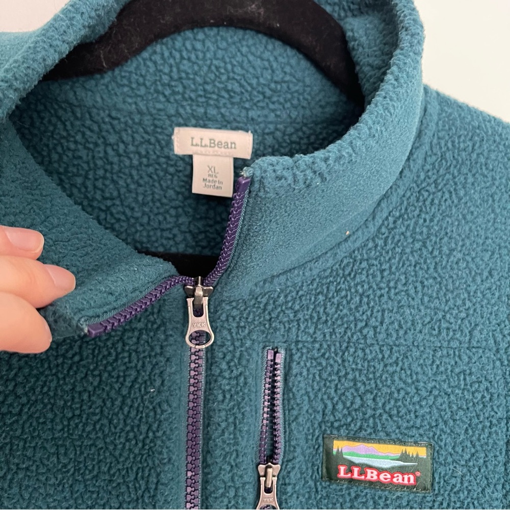 L.L.Bean Teal Quarter Zip Fleece size XL